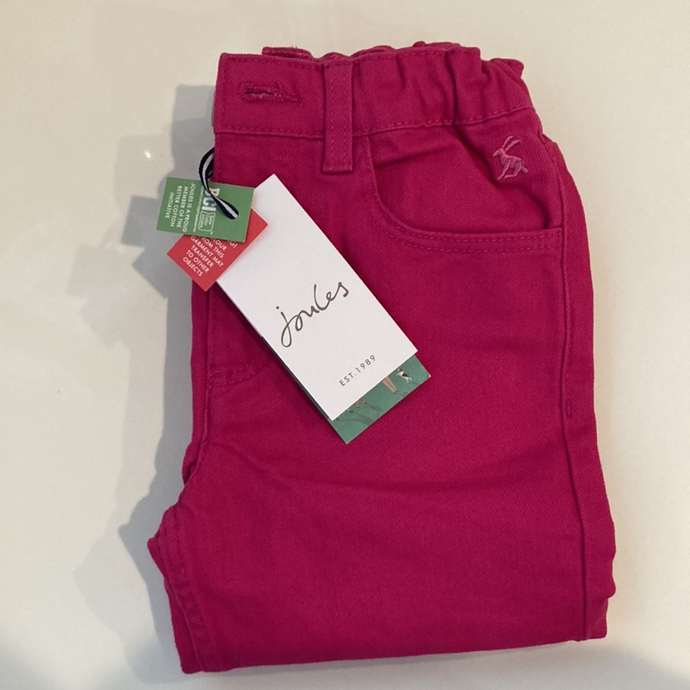 Joules girls pink jeans. Size 7-8y. Adjustable waist. NWT